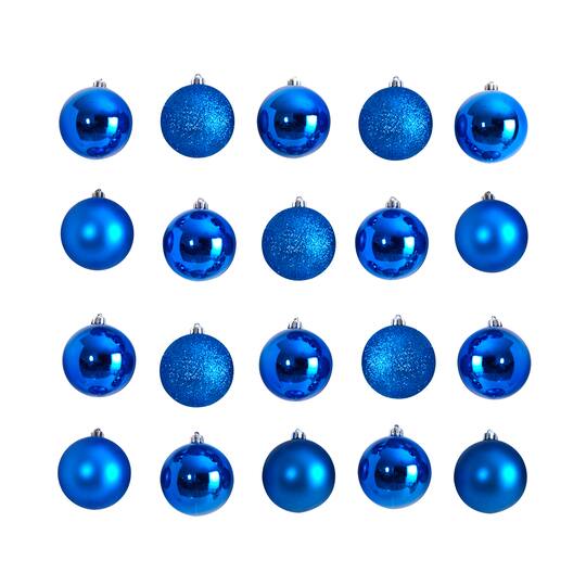 20ct. 3" Blue Shatterproof Christmas Ornaments